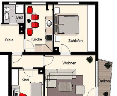 Renovierte 3 Zimmerwohnung mit Balkon, Dortmund-Wickede, sofort verfügbar