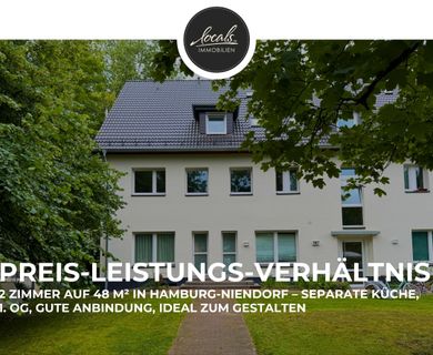 2 Zimmer auf 48 m² in Hamburg-Niendorf – separate Küche, 1. OG, gute Anbindung, ideal zum Gestalten