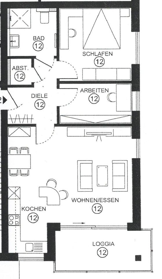 3-Zimmer-Wohnung mit Loggia in zentraler Lage von Werl
